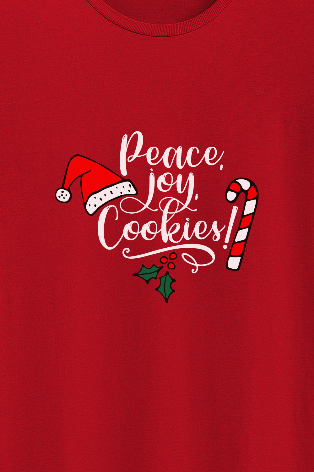 Peace Joy Cookies Red Unisex T-shirt