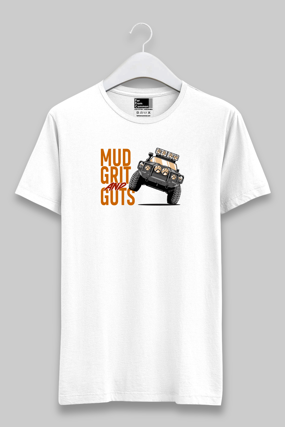 Mud Grit and Guts White Unisex T-shirt