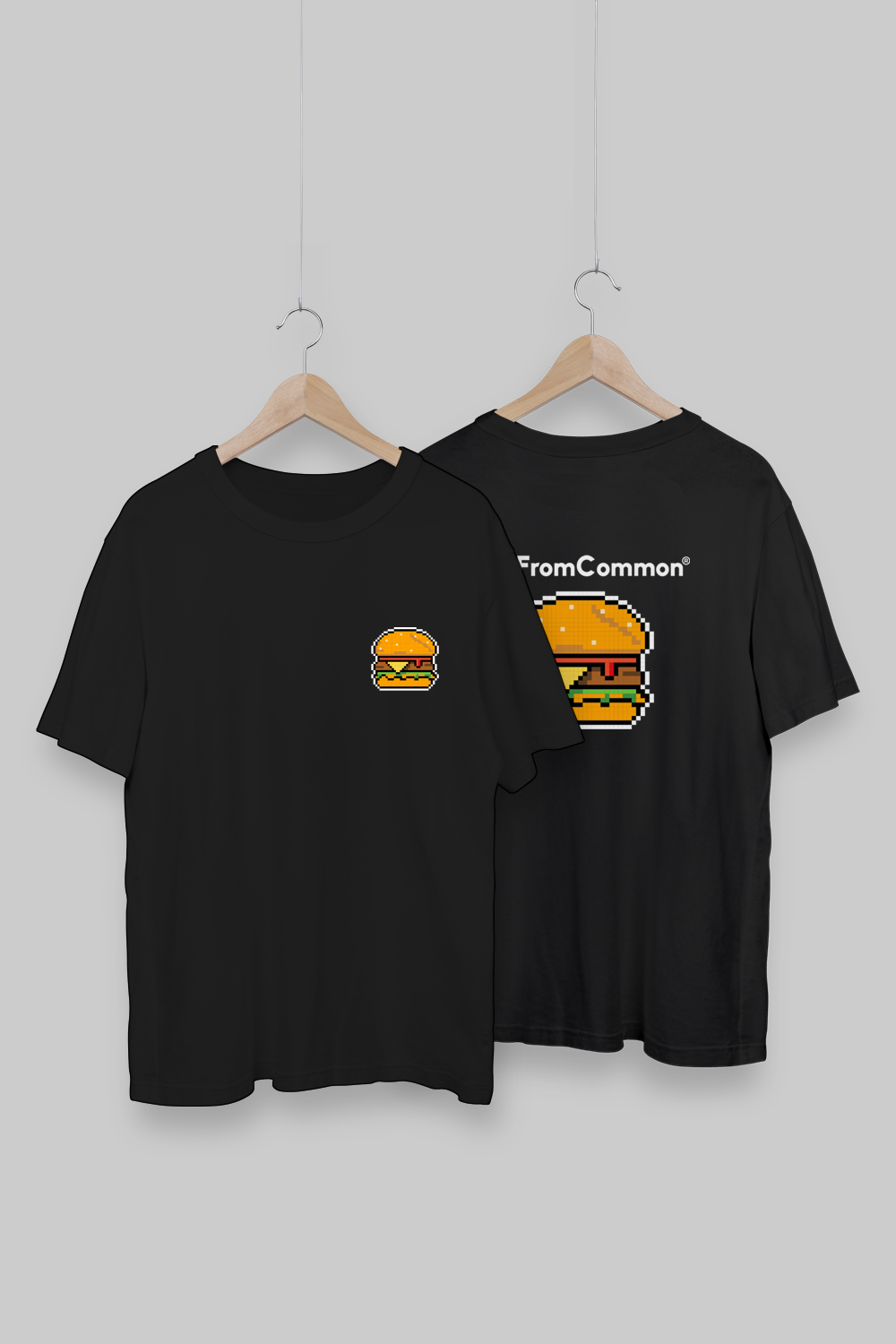Pixel Burger Black Oversized T-shirt