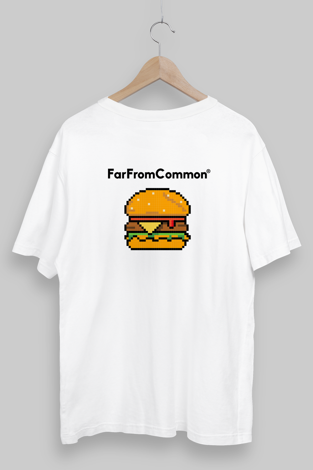 Pixel Burger White Oversized T-shirt