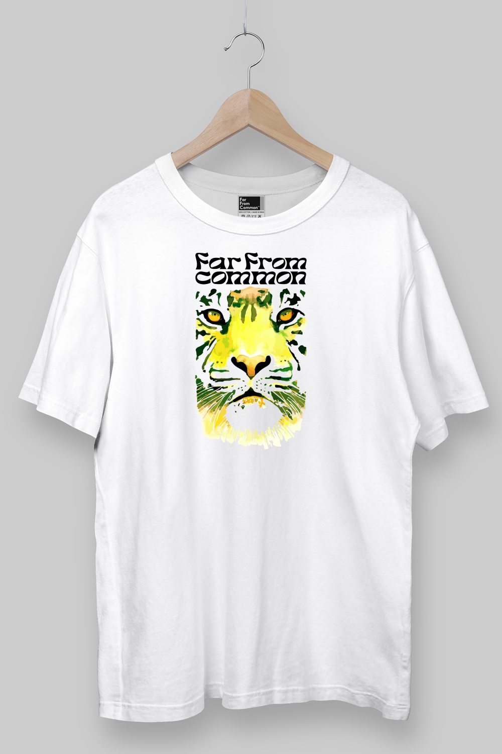 Tiger Unisex White Oversized T-shirt