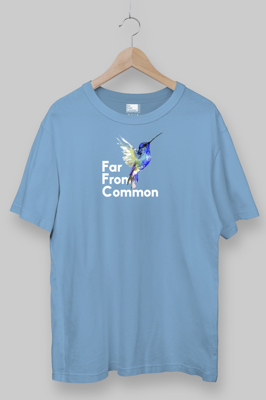 Hummingbird Unisex Baby Blue Oversized T-shirt