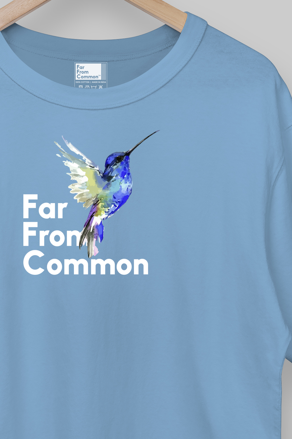 Hummingbird Unisex Baby Blue Oversized T-shirt