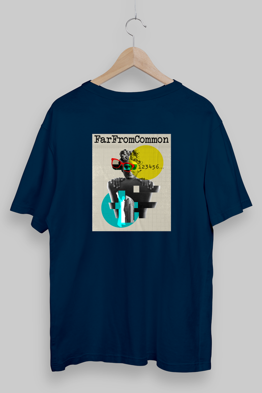 MindMingle Navy Blue Oversized T-shirt