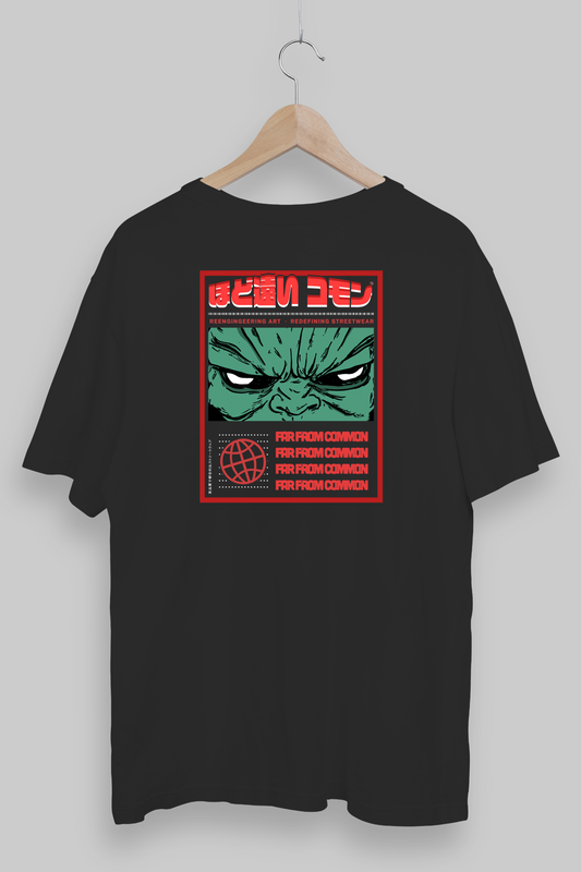 Green Menace Black Oversized T-shirt
