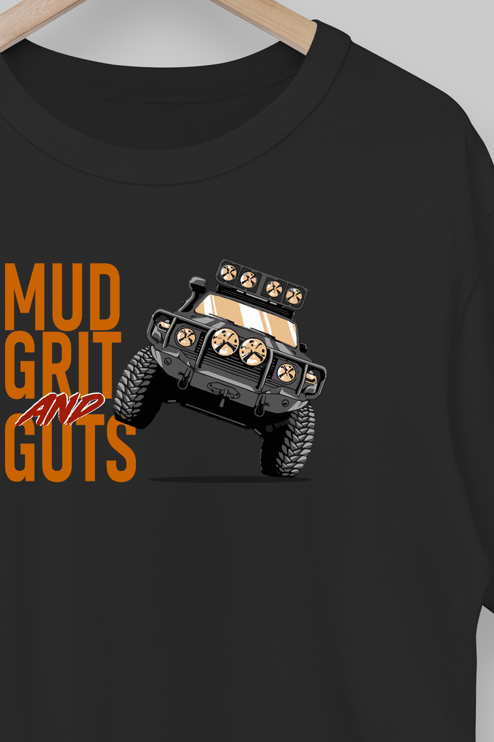 Mud Grit and Guts Black Oversized T-shirt