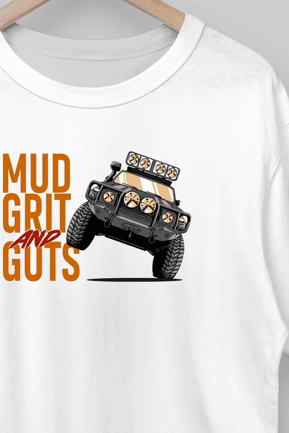Mud Grit and Guts White Oversized T-shirt
