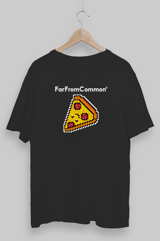 Pixel Pizza Black Oversized T-shirt