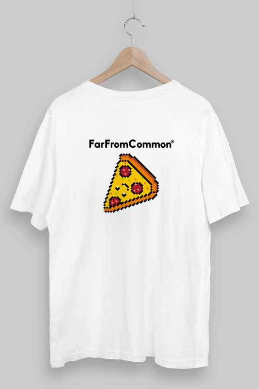 Pixel Pizza White Oversized T-shirt
