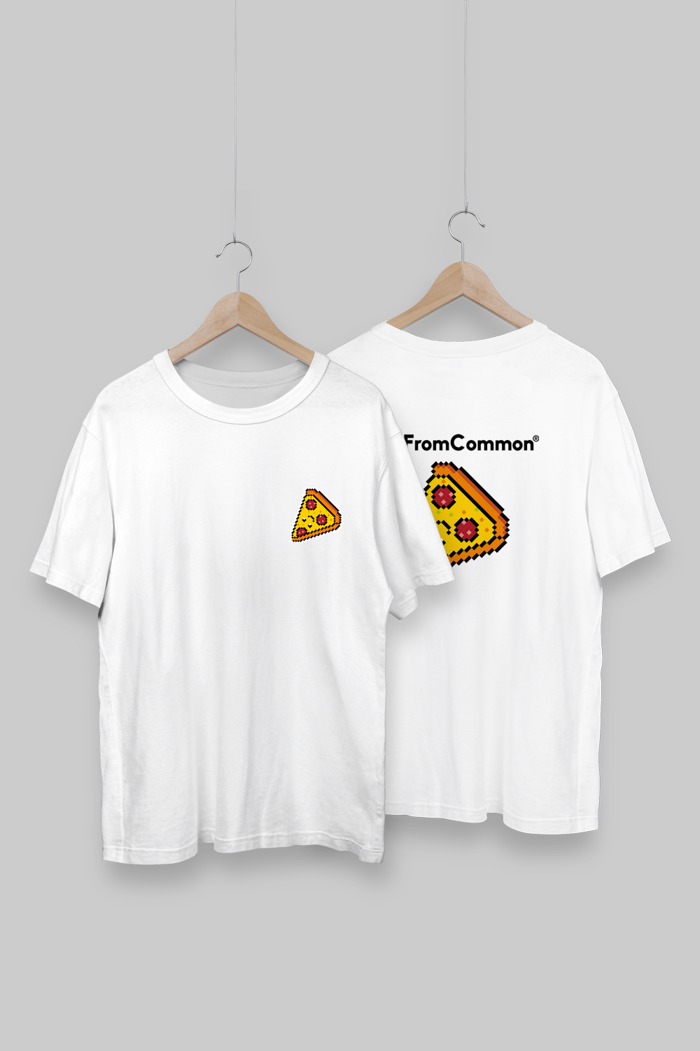 Pixel Pizza White Oversized T-shirt