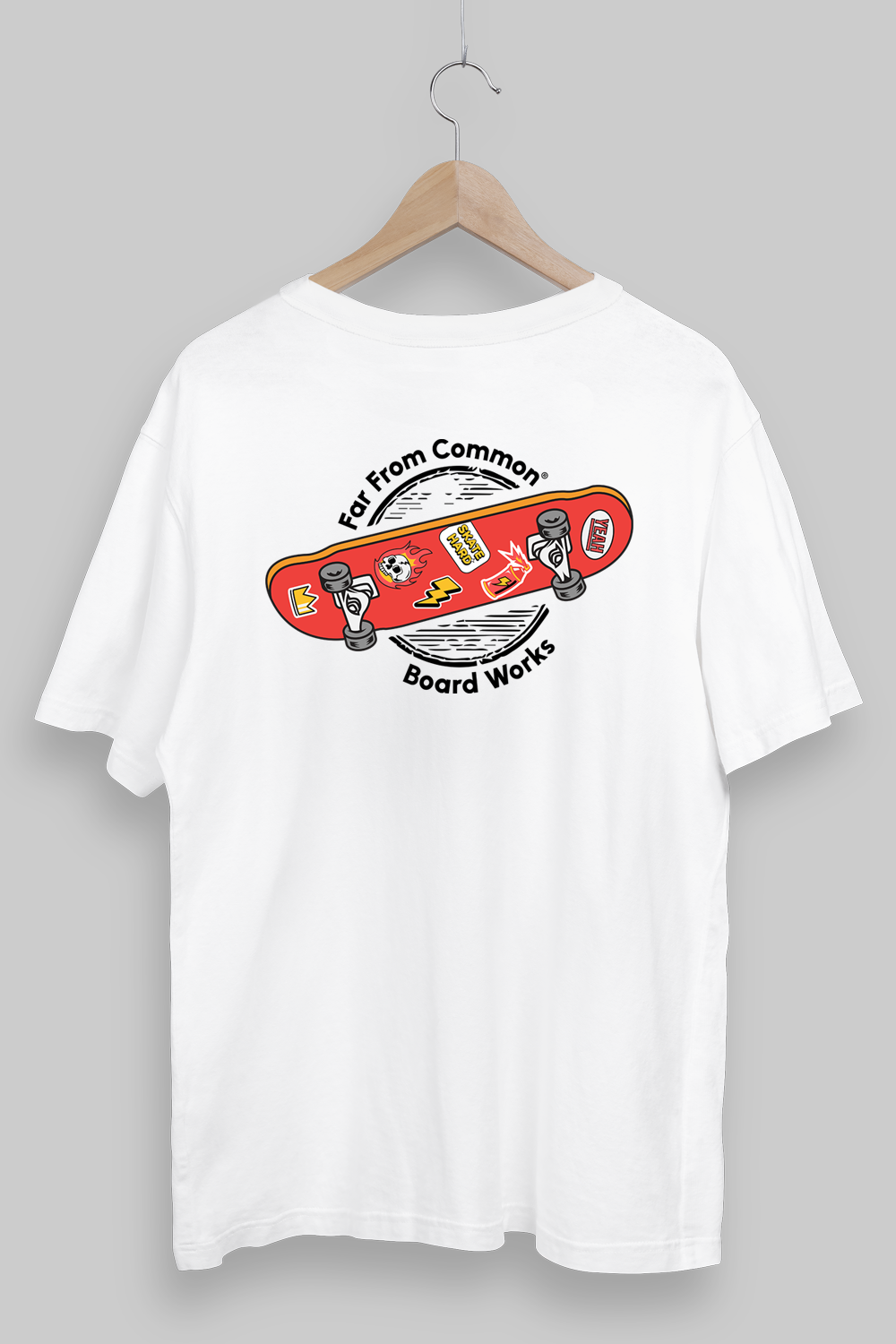 Skateboard Works White Oversized T-shirt
