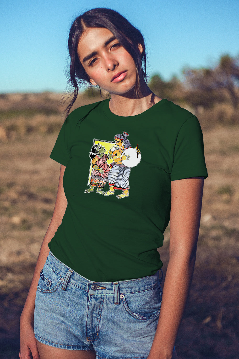 Rhythmic Drum Olive Green Unisex T-shirt