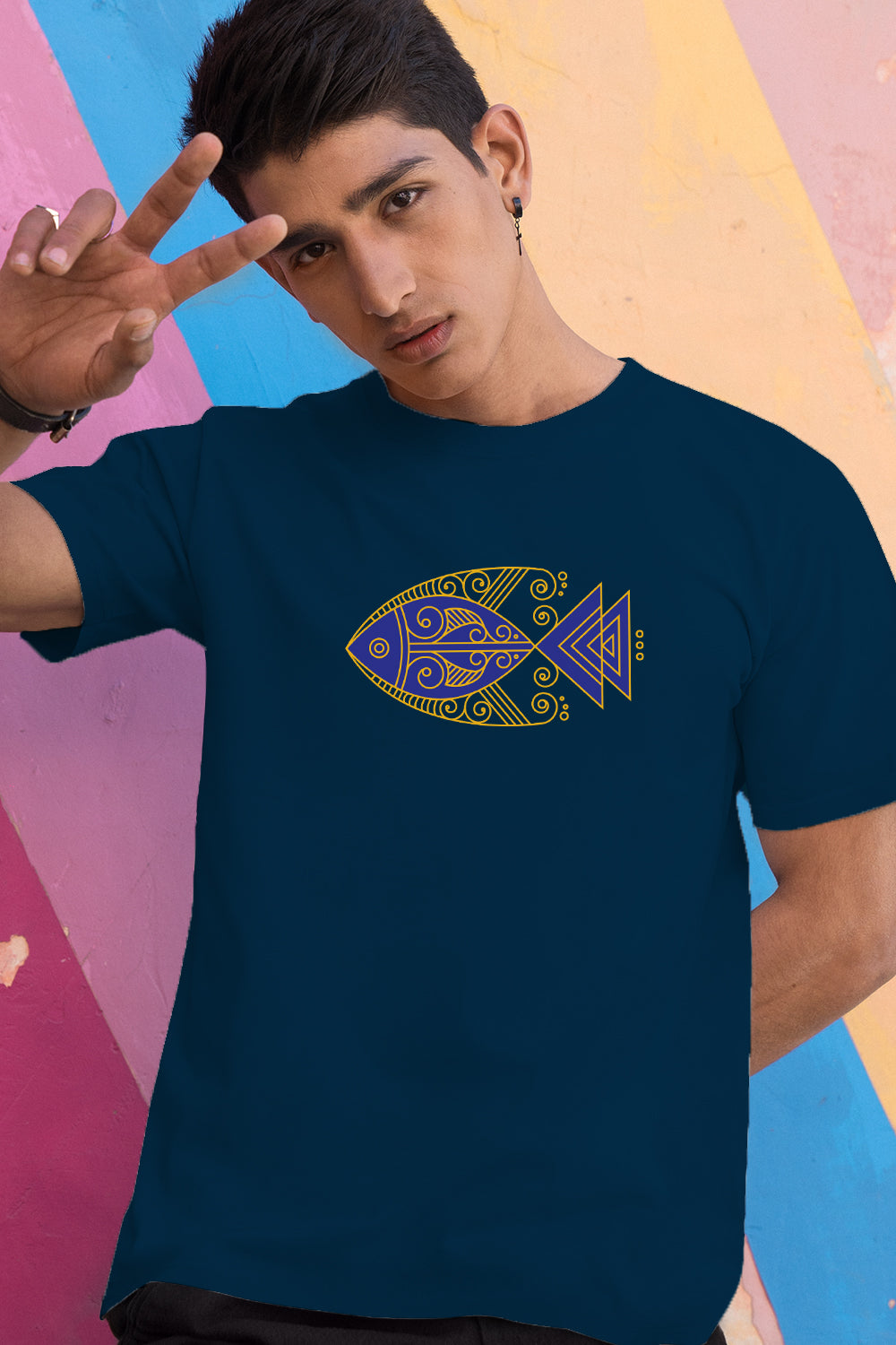 Jhasha Navy Blue Unisex T-shirt