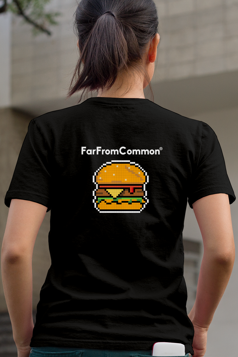 Pixel Burger Black Unisex T-shirt
