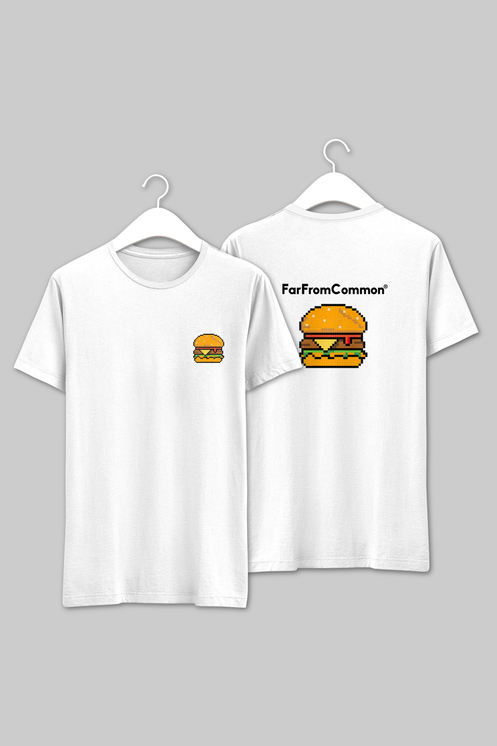 Pixel Burger White Unisex T-shirt