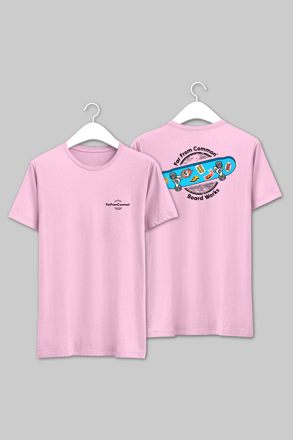 Skateboard Works Unisex Light Pink T-shirt