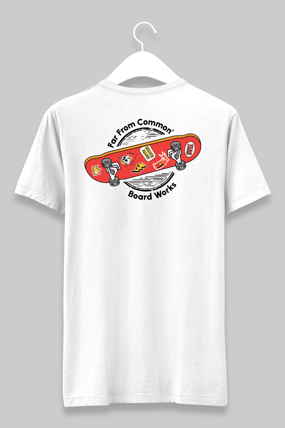 Skateboard Works Unisex White T-shirt