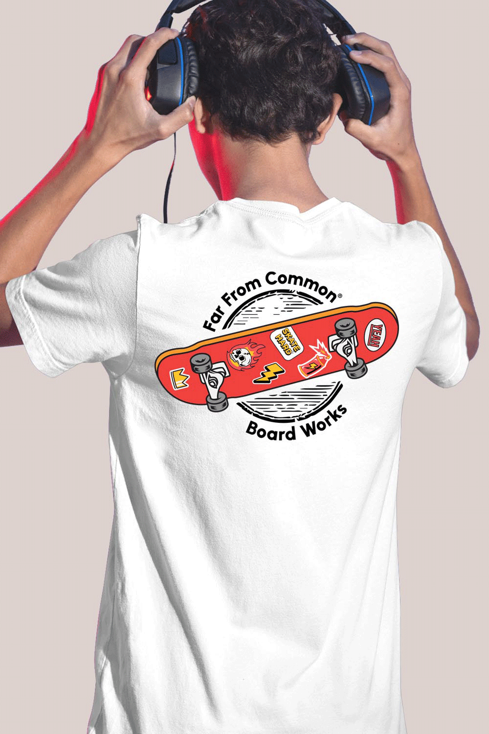 Skateboard Works Unisex White T-shirt